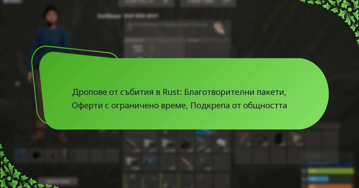 Дропове от събития в Rust: Благотворителни пакети, Оферти с ограничено време, Подкрепа от общността