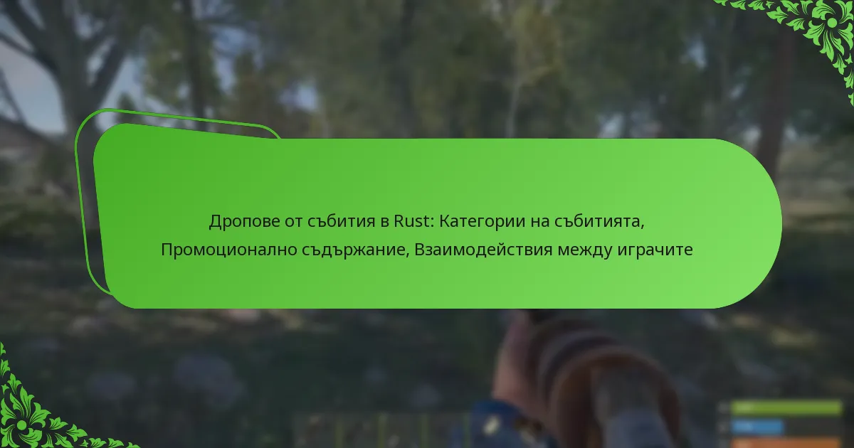 Дропове от събития в Rust: Категории на събитията, Промоционално съдържание, Взаимодействия между играчите