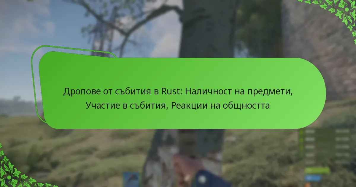 Дропове от събития в Rust: Наличност на предмети, Участие в събития, Реакции на общността