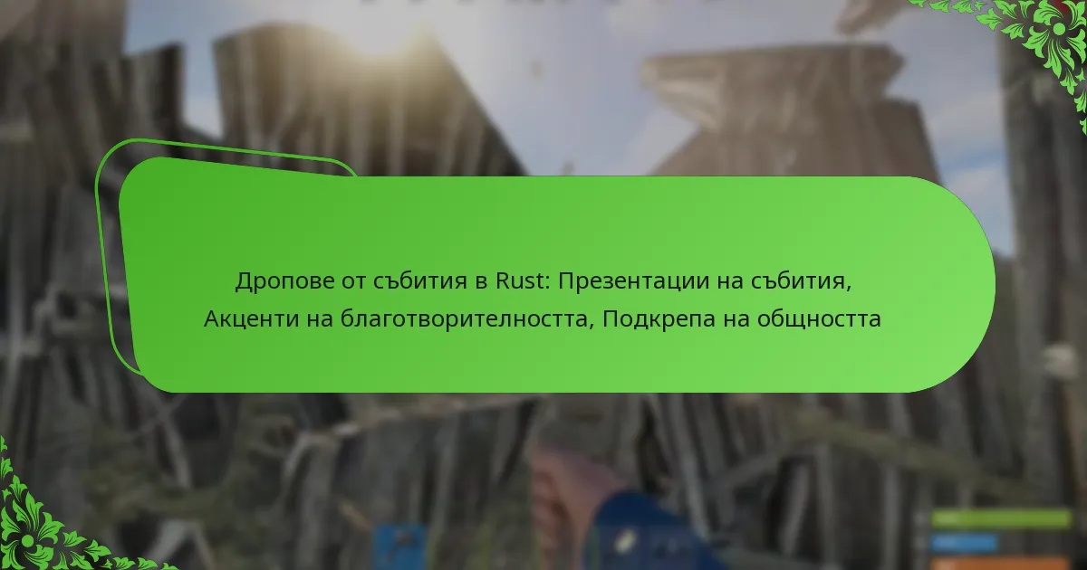 Дропове от събития в Rust: Презентации на събития, Акценти на благотворителността, Подкрепа на общността
