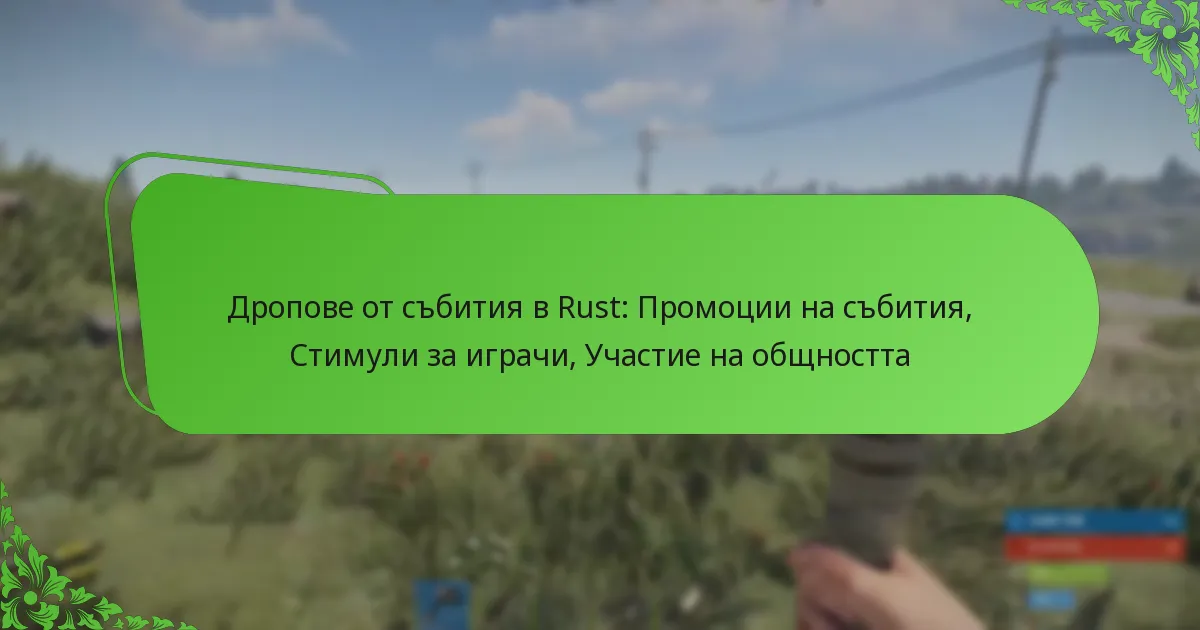 Дропове от събития в Rust: Промоции на събития, Стимули за играчи, Участие на общността