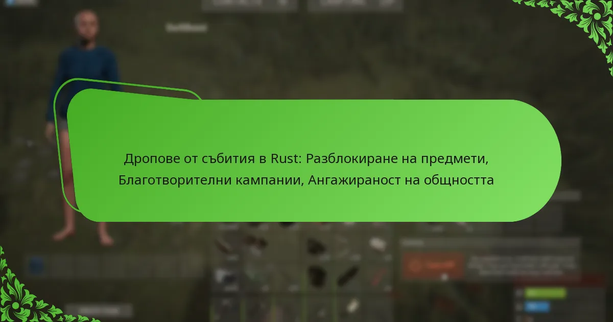 Дропове от събития в Rust: Разблокиране на предмети, Благотворителни кампании, Ангажираност на общността