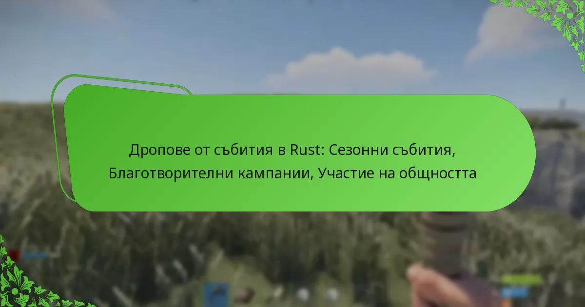 Дропове от събития в Rust: Сезонни събития, Благотворителни кампании, Участие на общността