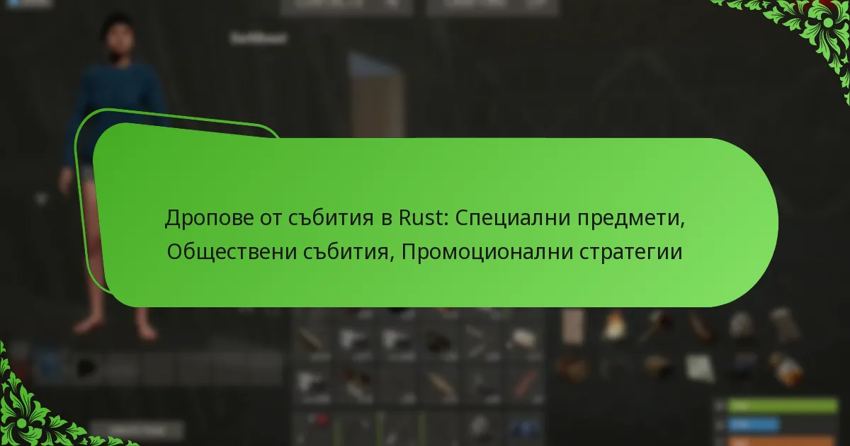 Дропове от събития в Rust: Специални предмети, Обществени събития, Промоционални стратегии