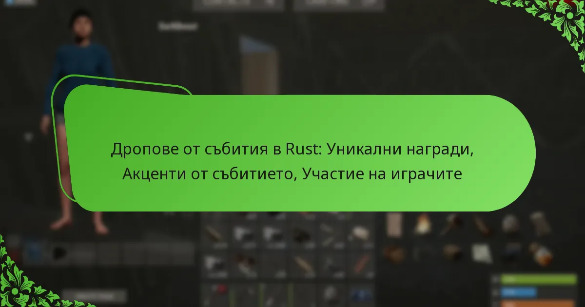 Дропове от събития в Rust: Уникални награди, Акценти от събитието, Участие на играчите