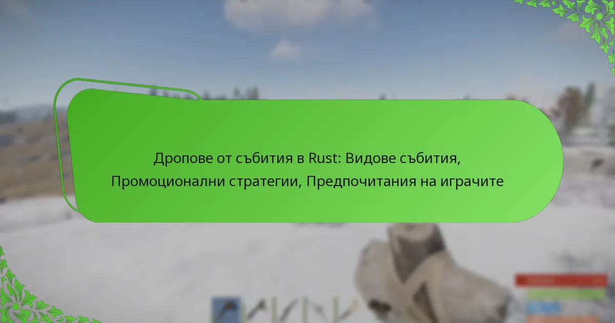 Дропове от събития в Rust: Видове събития, Промоционални стратегии, Предпочитания на играчите