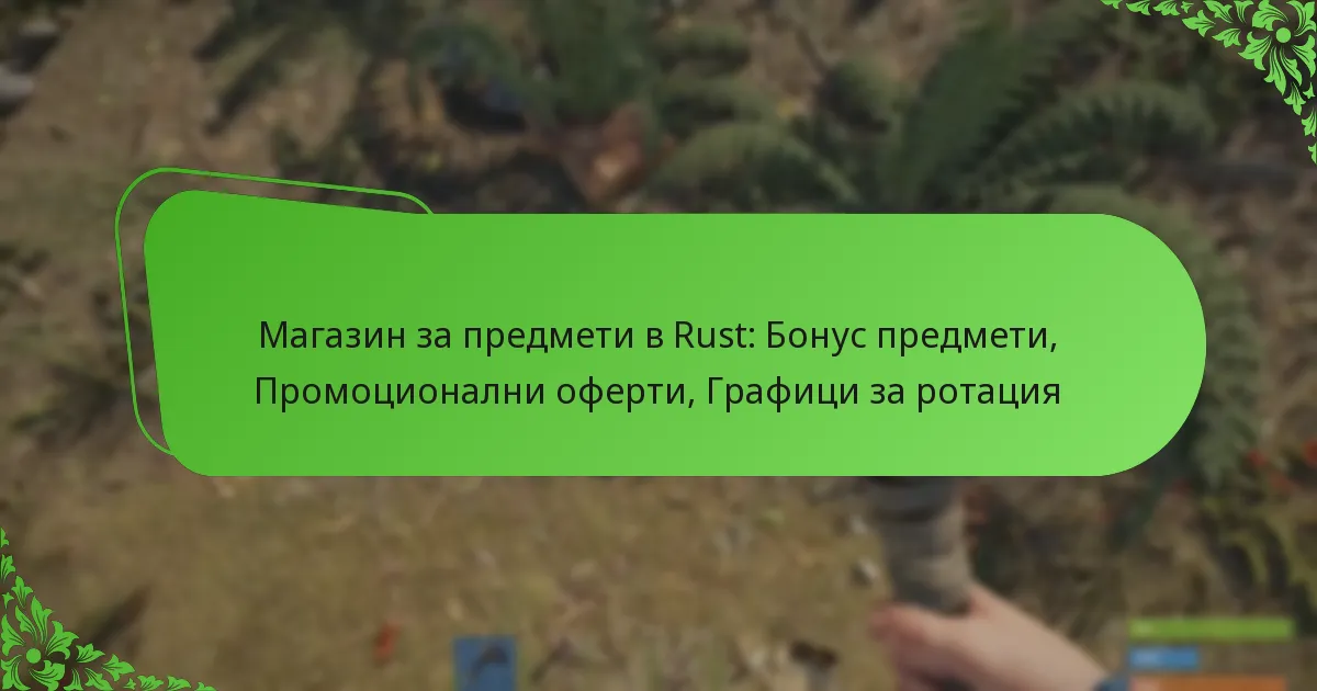 Магазин за предмети в Rust: Бонус предмети, Промоционални оферти, Графици за ротация