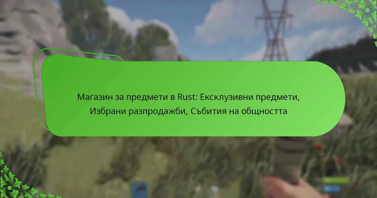 Магазин за предмети в Rust: Ексклузивни предмети, Избрани разпродажби, Събития на общността