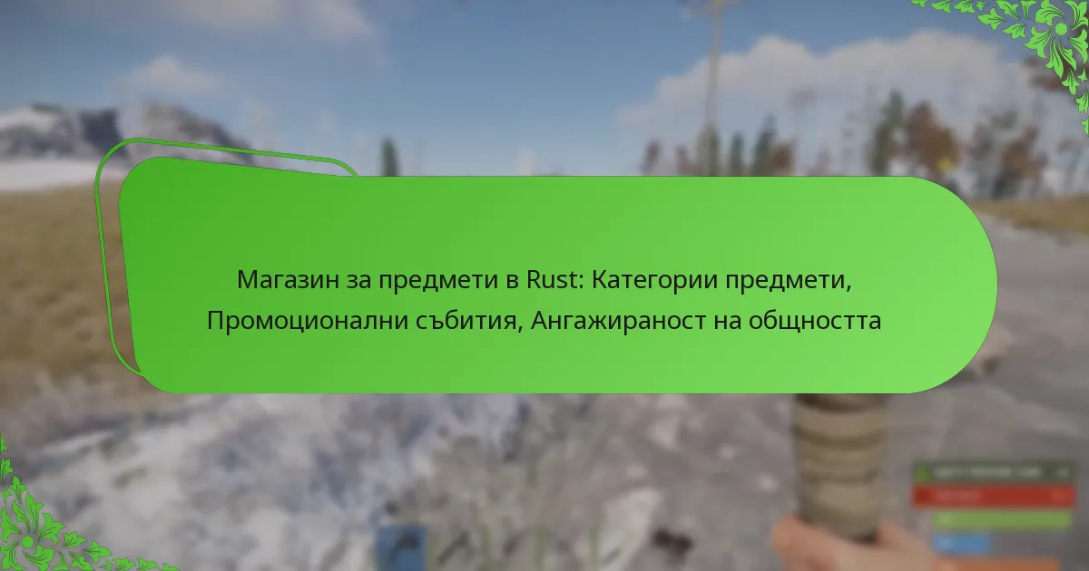 Магазин за предмети в Rust: Категории предмети, Промоционални събития, Ангажираност на общността