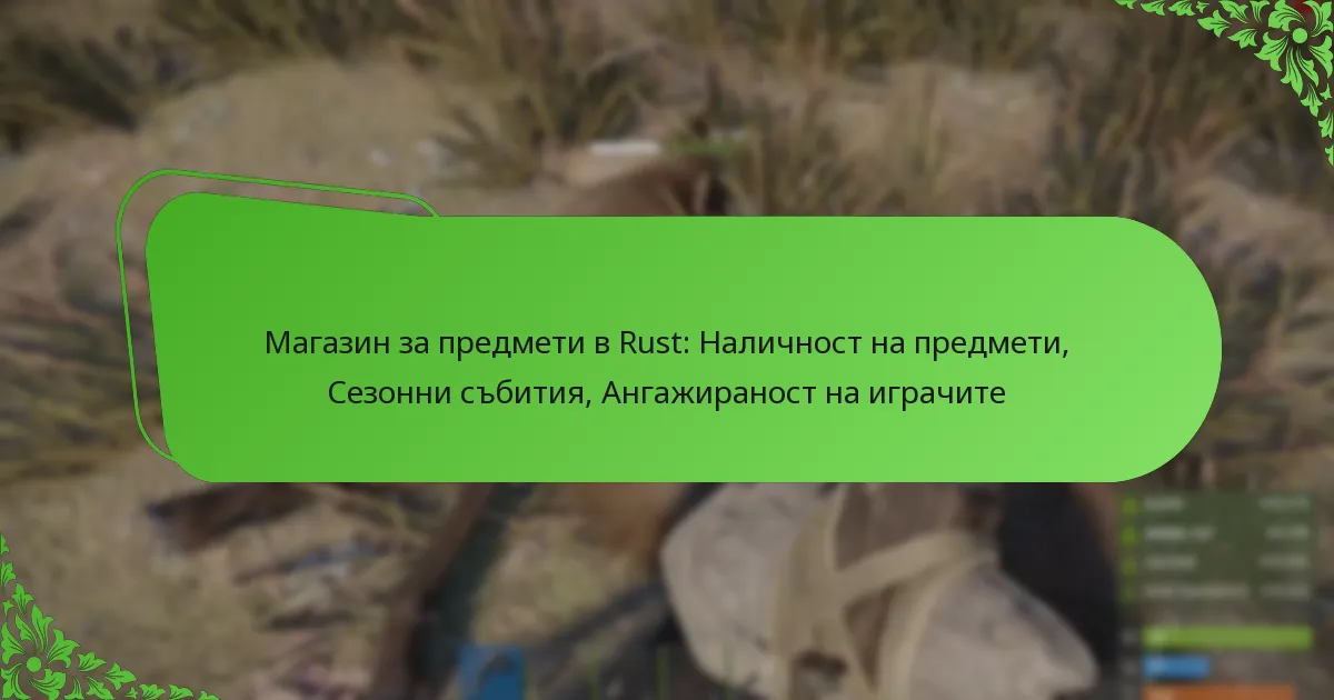 Магазин за предмети в Rust: Наличност на предмети, Сезонни събития, Ангажираност на играчите