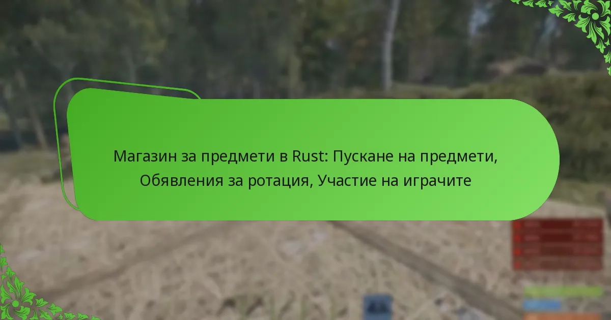 Магазин за предмети в Rust: Пускане на предмети, Обявления за ротация, Участие на играчите