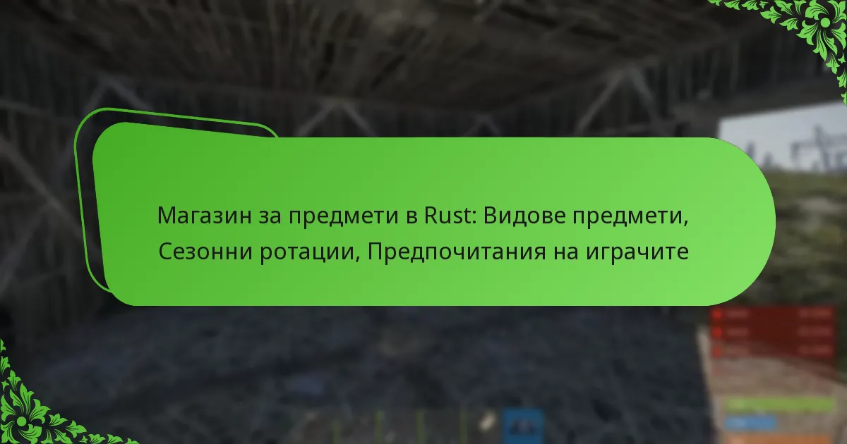 Магазин за предмети в Rust: Видове предмети, Сезонни ротации, Предпочитания на играчите