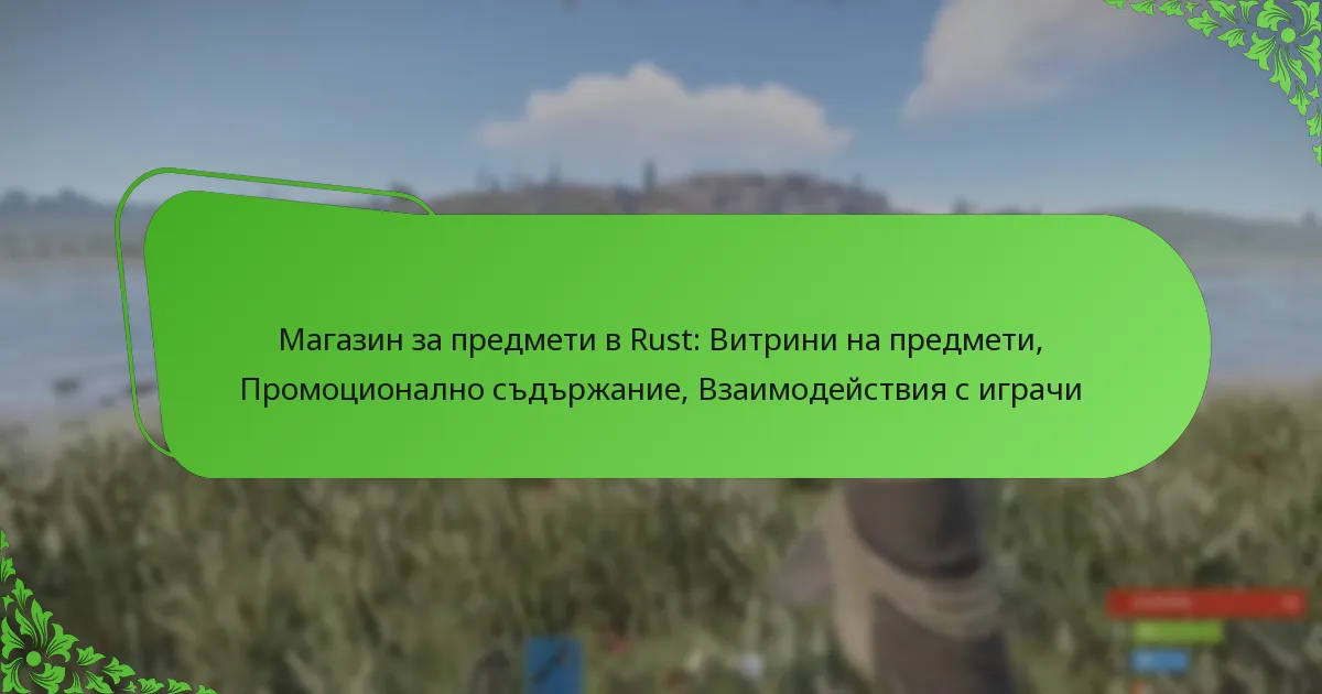 Магазин за предмети в Rust: Витрини на предмети, Промоционално съдържание, Взаимодействия с играчи