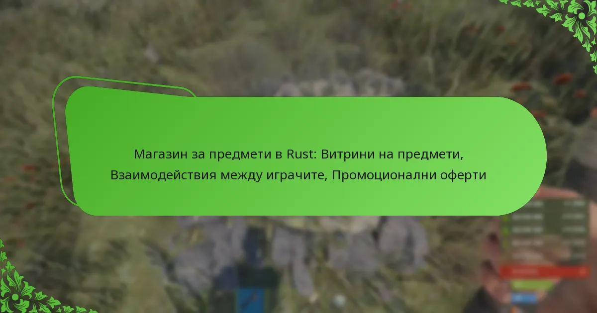 Магазин за предмети в Rust: Витрини на предмети, Взаимодействия между играчите, Промоционални оферти