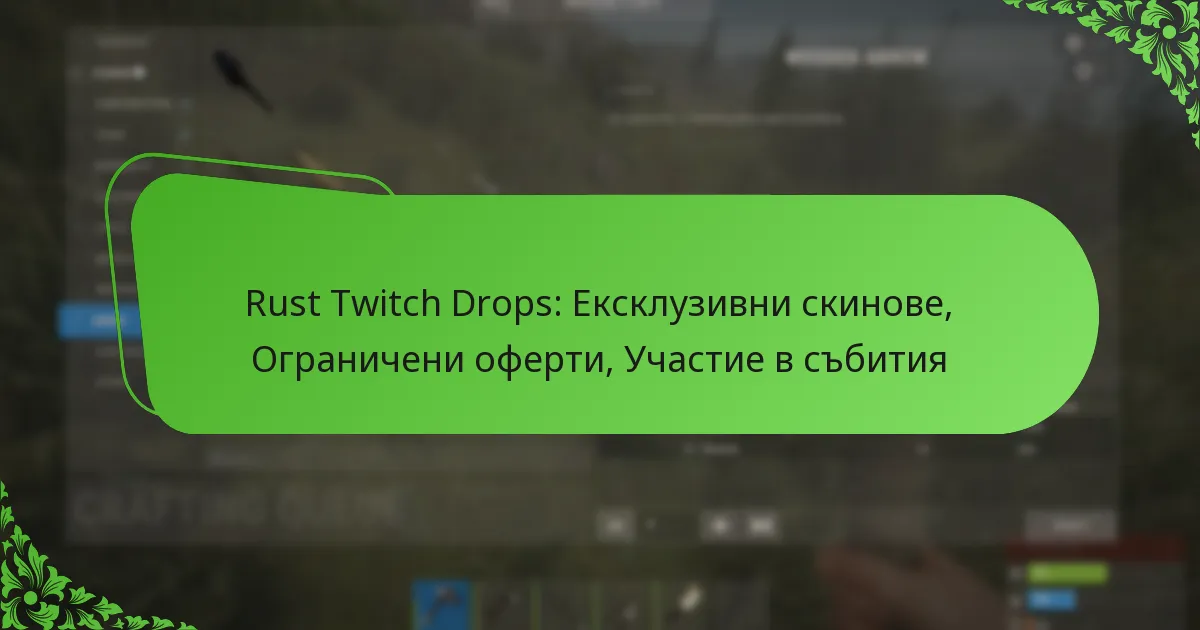 Rust Twitch Drops: Ексклузивни скинове, Ограничени оферти, Участие в събития