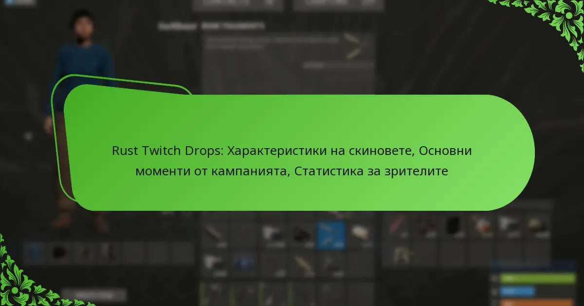 Rust Twitch Drops: Характеристики на скиновете, Основни моменти от кампанията, Статистика за зрителите