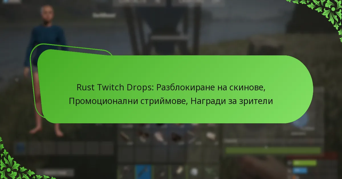 Rust Twitch Drops: Разблокиране на скинове, Промоционални стриймове, Награди за зрители