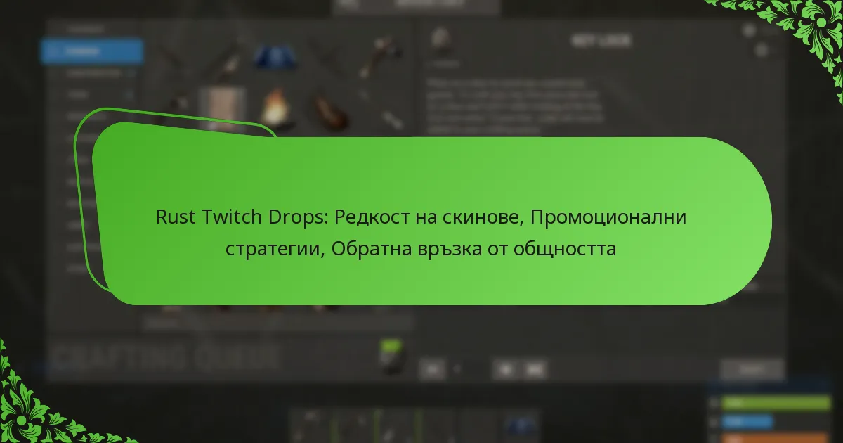Rust Twitch Drops: Редкост на скинове, Промоционални стратегии, Обратна връзка от общността
