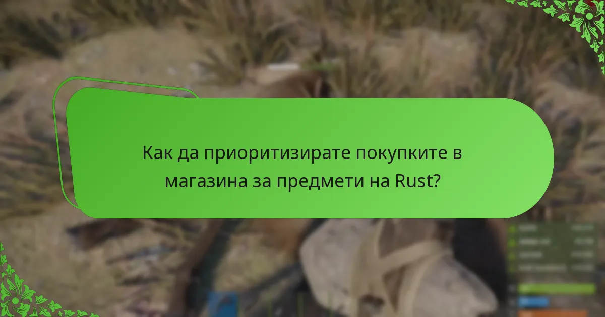 Как да приоритизирате покупките в магазина за предмети на Rust?