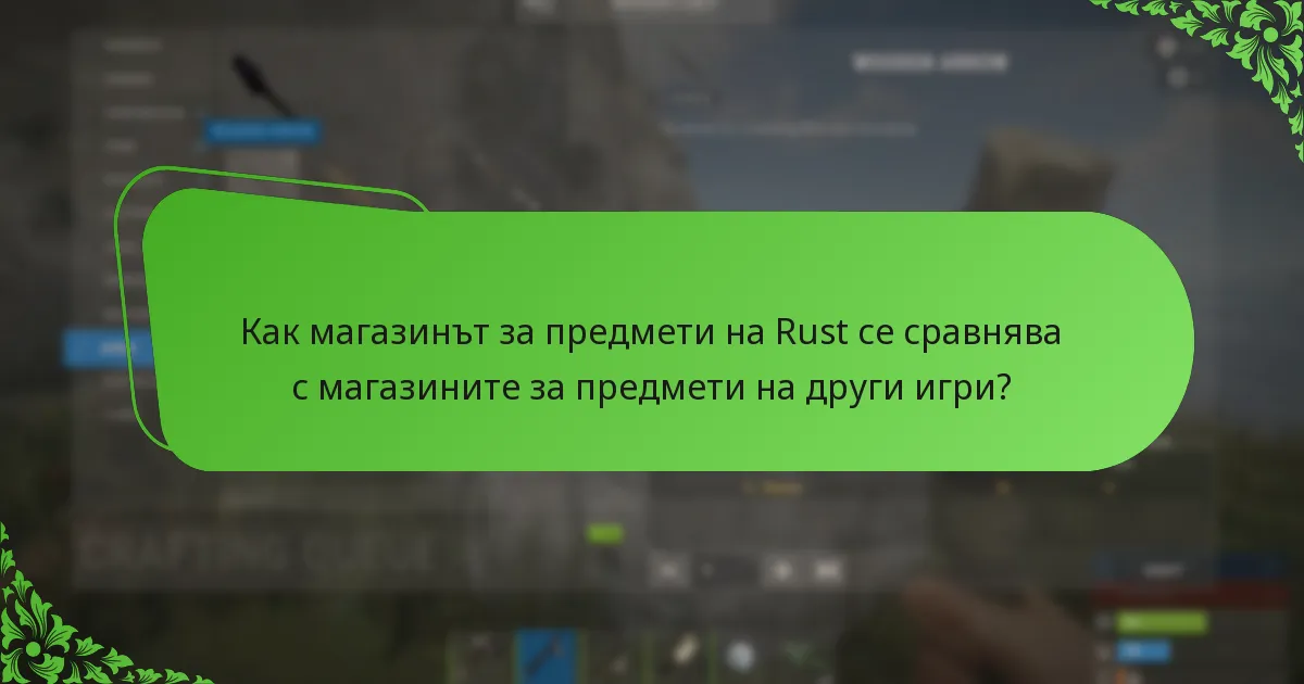 Как магазинът за предмети на Rust се сравнява с магазините за предмети на други игри?