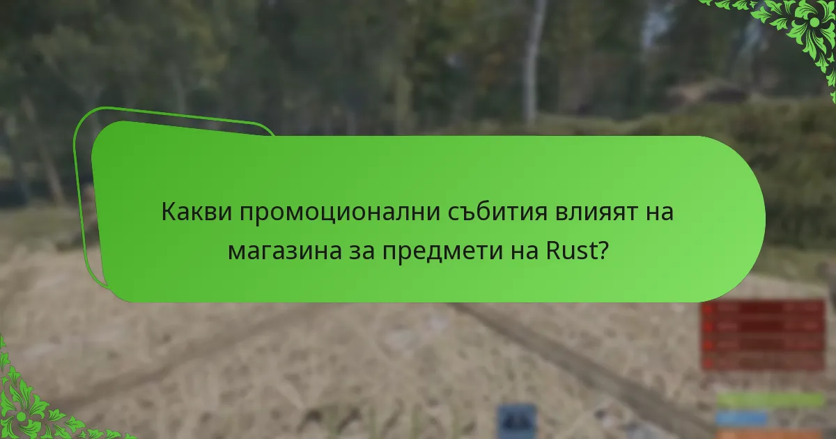 Какви промоционални събития влияят на магазина за предмети на Rust?