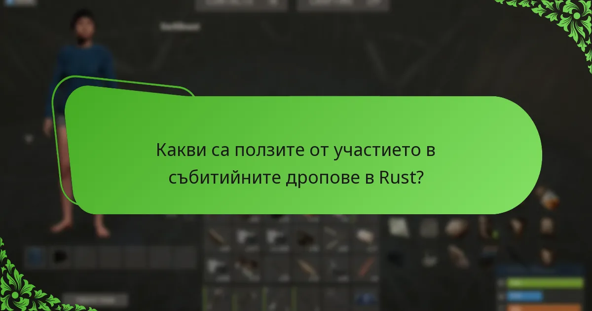 Какви са ползите от участието в събитийните дропове в Rust?