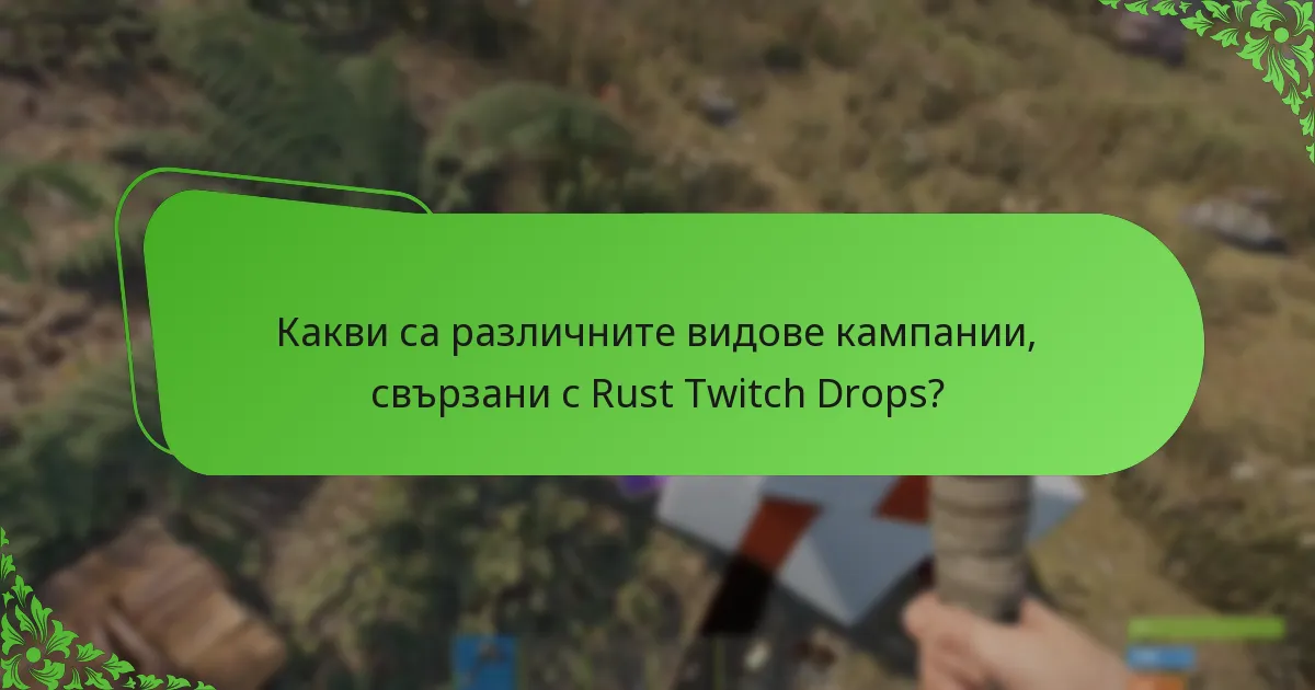 Какви са различните видове кампании, свързани с Rust Twitch Drops?