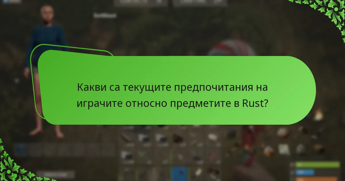 Какви са текущите предпочитания на играчите относно предметите в Rust?