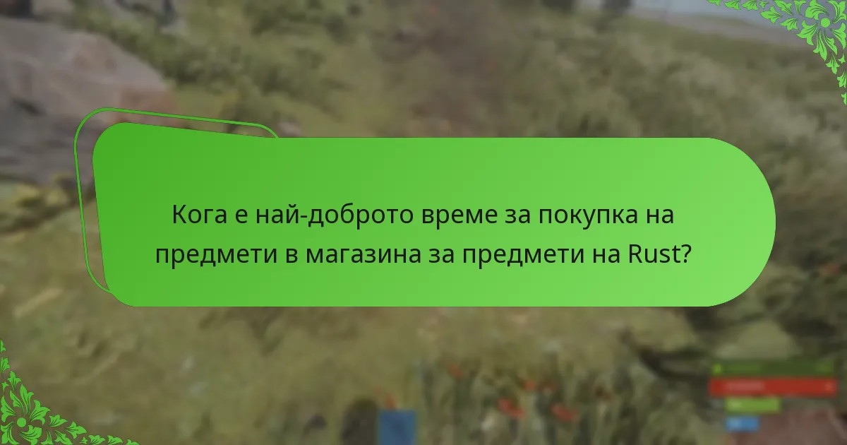 Кога е най-доброто време за покупка на предмети в магазина за предмети на Rust?