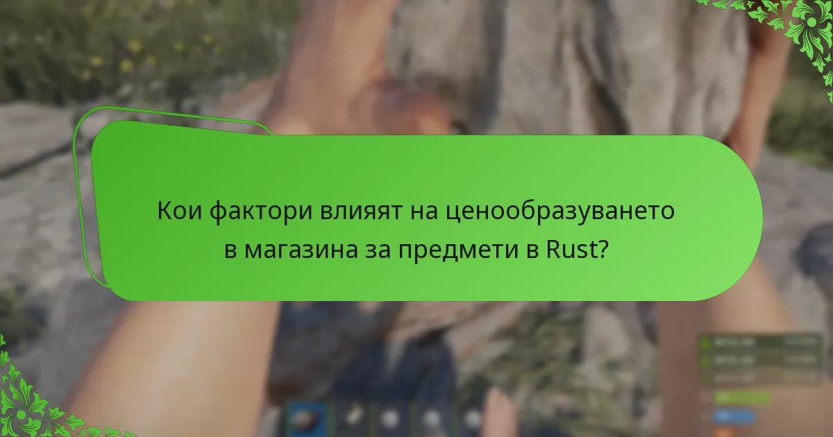 Кои фактори влияят на ценообразуването в магазина за предмети в Rust?