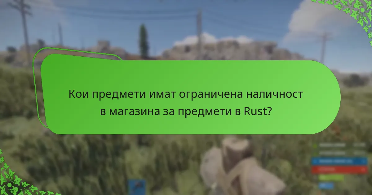 Кои предмети имат ограничена наличност в магазина за предмети в Rust?
