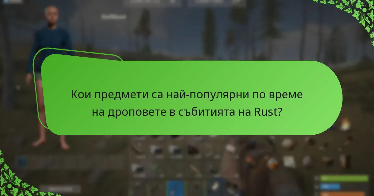 Кои предмети са най-популярни по време на дроповете в събитията на Rust?